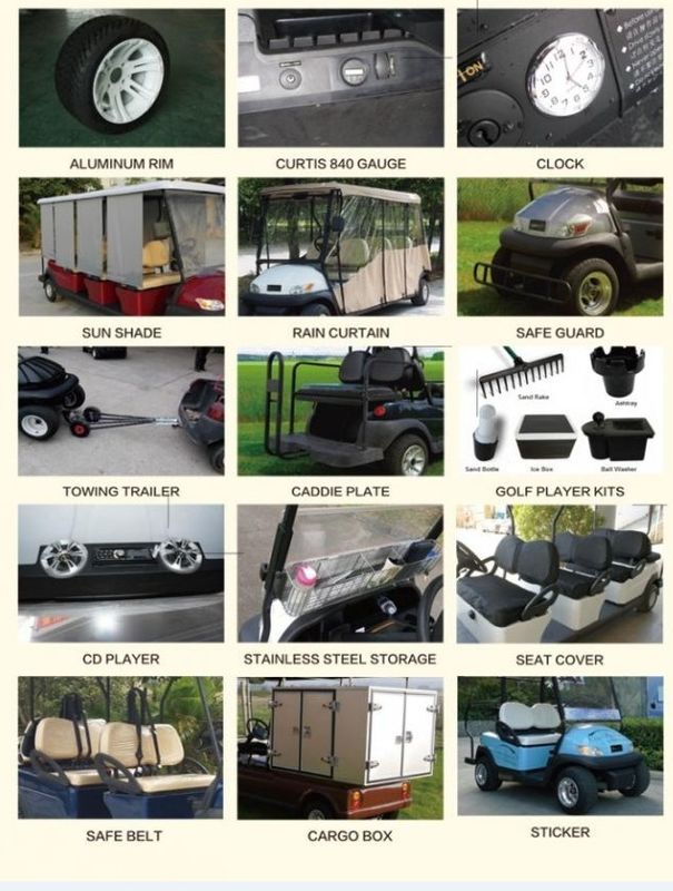 chariots de golf électriques de moteur de C.C de la batterie 48V avec la personne en acier tubulaire du châssis 2 pour le terrain de golf utilisant